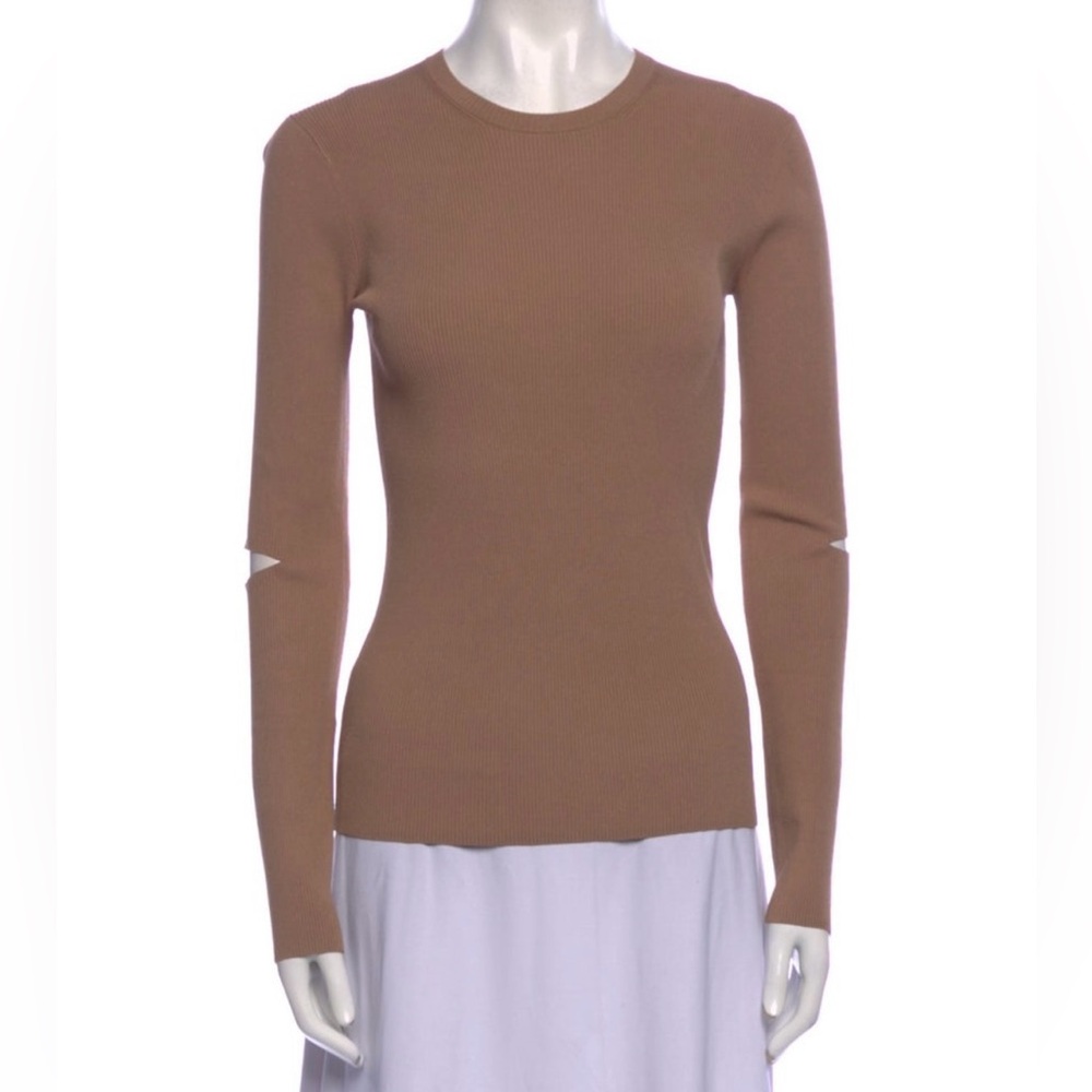 Tibi Giselle Slash Cutout Crewneck Pullover